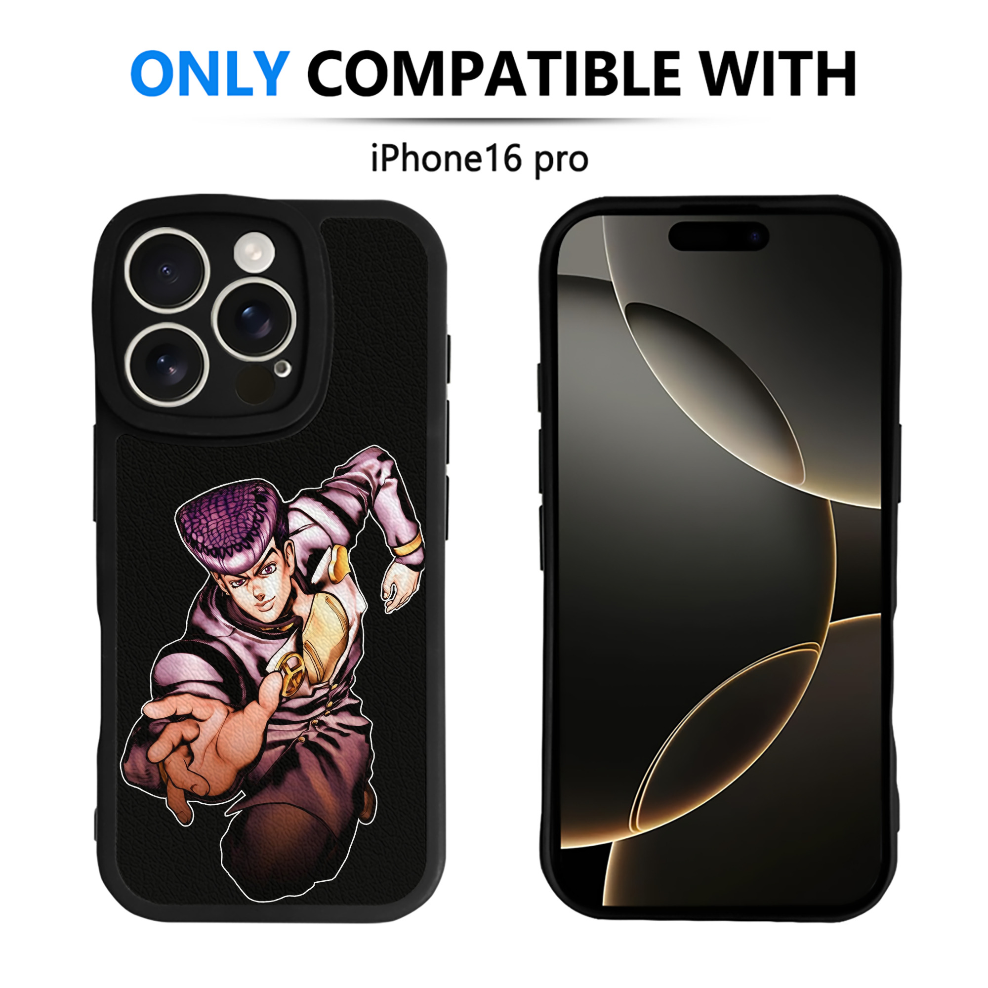 （画像用） ジョジョの奇妙な冒険 ひがしかた じょうすけ JoJo's Bizarre Adventure Higashikata Josuke 【iPhone 16シリーズ対応】シリコンスマホケース（レザー調） 材質：シリコン